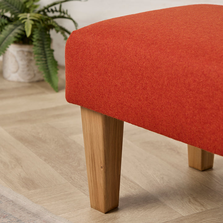 Richmond Small Footstool (Melton Wool Fire) 61 x 41cm