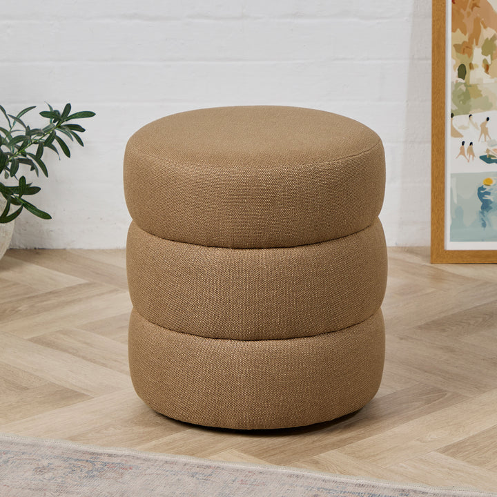 Helsinki Layered Drum (Kirkby Soho Havana Stonewashed linen) 43cm Diam