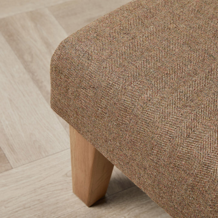 Richmond Small Footstool (Wool Linwood Barra Unst) 46 x 33cm