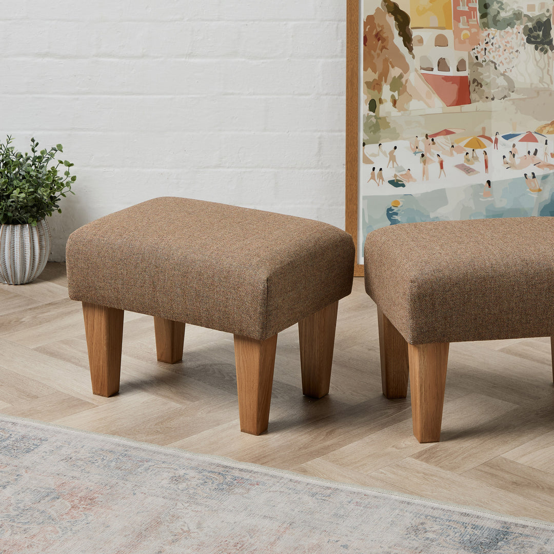 Richmond Small Footstool (Wool Linwood Barra Unst) 46 x 33cm