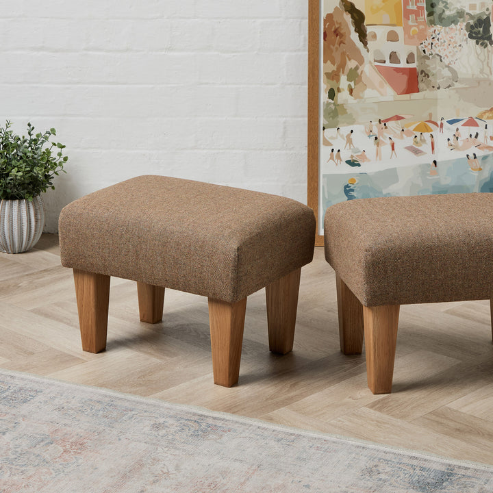 Richmond Small Footstool (Wool Linwood Barra Unst) 46 x 33cm